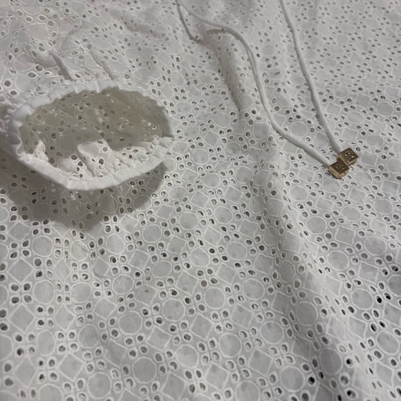 Tory Burch Soraya White Eyelet Tunic Cover Up Drawstring Resort Beach Top - Picture 6 of 11